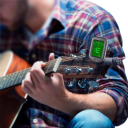 Elektronisk clip-on-stämapparat för gitarr, bas, ukulele och fiol. Precis stämning. Instrumentstämapparat med display och roterande huvud. 4