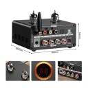 Elektronkový zesilovač HiFi s VU metrem a Bluetooth 5.2, 100 W × 2, TPA3250, USB DAC, optický a koaxiální vstup, černý, pro domácí audio 2