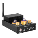 Elektronkový zesilovač stereo 160 W + 160 W, Bluetooth 5.0 aptX, MM Phono vstup, hliníkové tělo, černý, pro gramofon a domácí audio systém 1