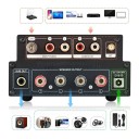 Elektronkový zesilovač stereo 160 W + 160 W, Bluetooth 5.0 aptX, MM Phono vstup, hliníkové tělo, černý, pro gramofon a domácí audio systém 5
