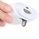Elektryczny automatyczny obcinacz do paznokci 6,5 x 6,3 cm biały, ładowany przez USB, trymer z latarką, blokada dziecięca, manicure, pedicure dla dorosłych 3