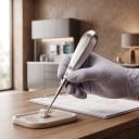 Elevador dental y palanca con punta recta de 3 mm de acero inoxidable, plateado, herramienta dental quirúrgica para la extracción de dientes en odontología 3