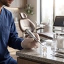 Elevator dentar (pâlnie de extracție) cu vârf curbat de 4 mm din oțel inoxidabil, argintiu – instrument chirurgical dentar pentru extracția dinților 6