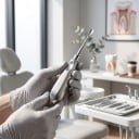 Elevator dentar – pârghie de extracție, vârf curbat de 5 mm, oțel inoxidabil, culoare argintie, instrument chirurgical stomatologic pentru extracția dinților 4