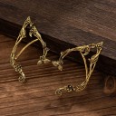 Elfachtige oorclips zonder piercen 1 paar 7,5 cm Decoratieve elfachtige oren met bloemen en bladeren Klips oorbellen voor het hele oor Fantasy 3