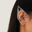 Elfen Ohrclips ohne Piercing 1 Paar 7,5 cm Dekorative Elfenohren mit Blumen und Blättern Clip-Ohrringe für das ganze Ohr Fantasy 9