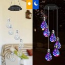 Ηλιακή LED κρεμαστή διακόσμηση 6 λαμπτήρων 50 εκ πλαστικό πολύχρωμο φωτισμό για κήπο μπαλκόνι και εσωτερικό χώρο 1