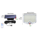 Ηλιακό εξωτερικό τοίχου φωτιστικό 153 LED με ανιχνευτή κίνησης Τηλεχειριστήριο 3 λειτουργίες IP65 λευκό φως Ασφαλιστικός φωτισμός 3