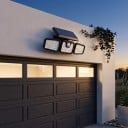 Ηλιακό LED φως με αισθητήρα κίνησης 3 περιστρεφόμενες κεφαλές 74 LED 26,9 εκ. Μαύρο IP65 Αδιάβροχο 3 λειτουργίες Εξωτερικός φωτισμός τοίχου και γκαράζ 2