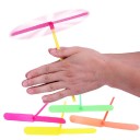 Elicopter zburător pentru copii Jucărie din plastic cu tijă pentru rotire între palme Dimensiuni 20 x 17 cm Culoare aleatorie Pentru joacă 2