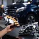 Első LED fényszórók szekvenciális indexlámpával és animációval, pár, 12 V, Full LED, fekete, Mercedes-Benz Vito és Metris 2016–2023 6