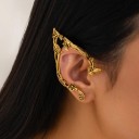 Elverøre uden piercing 1 par 7,5 cm Dekorative elverører med blomster og blade Klipsøre til hele øret Fantasy 5