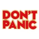 Εμαγιέ σήμα με την επιγραφή DON’T PANIC 2,4 × 4 εκ. μεταλλικό σήμα κόκκινο χρυσό πιν μπουφάν αξεσουάρ για σακίδιο ρούχα 1