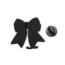 Emaliowana broszka w kształcie kokardy ze stetoskopem ok. 2,8 × 3 cm metalowy odznak różowy motyw medyczny dodatek do odzieży na klapę plecak 2