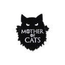 Emaljpin katt med texten Mother of Cats ca 2,8 × 2,5 cm svart märke djur brosch för kavaj ryggsäck kläder 1