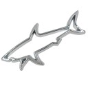 Emblema 3D em forma de tubarão para carro Adorno de carroçaria com contorno 3D Camada adesiva na parte de trás Dimensão 7,8 x 3,7 cm 2