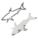 Emblema 3D en forma de tiburón para coche Adorno de carrocería con contorno tridimensional Capa adhesiva en la parte posterior Tamaño 7,8 x 9