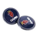 Emblema frontală SAAB 68mm Autocolant rotund de diferite culori Logo pentru capotă Accesoriu auto pentru vehiculele SAAB 9-3 9-5 93 7