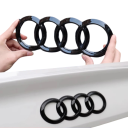 Emblema traseiro preto brilhante 202x71 mm para Audi Q3 Q5 todas as versões e A4 A6 Q8 Q5L Q2 2018-2020 Logótipo autocolante 2