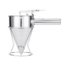 Embudo dosificador de acero inoxidable 600 ml con soporte Dosificador compacto de masa para panqueques, muffins, glaseados, herramienta de cocina 1