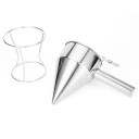 Embudo dosificador de acero inoxidable 600 ml con soporte Dosificador compacto de masa para panqueques, muffins, glaseados, herramienta de cocina 2