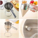 Embudo dosificador de acero inoxidable 600 ml con soporte Dosificador compacto de masa para panqueques, muffins, glaseados, herramienta de cocina 5