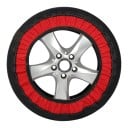 Emergency Snow Chains 6003 2 pcs Textile Covers for Tyres R13 to R17 Width 165–215 mm Anti-Slip Black-Red For Snow and Ice 2