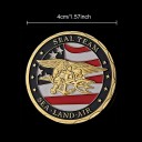 Emlékező Érme SEAL Csapat USA Haditengerészet Tengeren Földön Levegőben Kétoldalas 4 cm 3 mm 28 g Aranyozott Fém Sas Domborművel és Védőtokkal 4