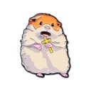 Enamelled Hamster Pin with Cross 2.5 × 3.4 cm Metal Brooch Orange Beige Yellow Accessory for Backpack Clothing Lapel 1