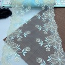 Encaje bordado de red 21,5 x 91 cm Encaje de poliéster con motivo floral Tela decorativa para coser prendas decorativas DIY 2