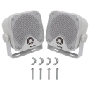 Enceintes extérieures étanches 2 pcs Herdio système audio résistant avec support 11 x 11 x 11 cm pour bateau moto et utilisation extérieure 2