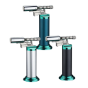 Encendedor de chorro de metal recargable de butano encendedor a prueba de viento con tanque de combustible visible 2