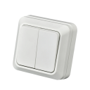 Enchufe adaptador UE, interruptor de pared doble, blanco, interruptor UE, interruptor, panel de plástico ignífugo, interruptor de encendido y apagado 1