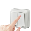 Enchufe adaptador UE, interruptor de pared doble, blanco, interruptor UE, interruptor, panel de plástico ignífugo, interruptor de encendido y apagado 2