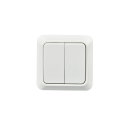 Enchufe adaptador UE, interruptor de pared doble, blanco, interruptor UE, interruptor, panel de plástico ignífugo, interruptor de encendido y apagado 3