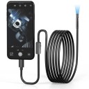 Endoscopio USB 7mm IP67 telecamera di ispezione impermeabile con LED per Android e PC Telecamera a serpente 1m per auto, tubi e riparazioni 2