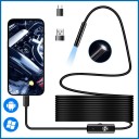 Endoskopkamera, 7 mm LED, wasserdicht, 2-in-1, MicroUSB Typ-C, Minikamera für Android-PC, weiches, flexibles Kabel, 2 m 1