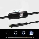 Endoskopkamera 7mm 3i1 USB Type-C microUSB IP67 LED minikamera med fast kabel til Android og PC inspektionslængde 2m 2