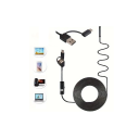 Endoszkóp kamera 7 mm-es 5 m-es kábellel, LED-del, 3 az 1-ben USB-C típusú, MicroUSB vízálló mini kamera Android PC-hez, autó- és otthoni 3