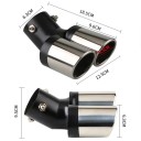 Endrohr 18,5 cm Gebogen Doppelteinlass 6,3 cm Auslass 5,3 cm und 5,3 cm Universeller Edelstahl-Metallüberzug für Autos mit doppelter 2