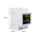Energiamérő DIN sínre 8 x 6,4 x 5,4 cm AC 40–300 V 100 A Külső transzformátor Volt amp frekvencia kWh mérő 4