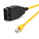 ENET ESYS diagnostický a kódovací kabel OBD2 na RJ45 ethernet pro BMW skrytá programovací linka stíněný žlutý 3