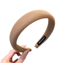 Enfärgad bred hårband Universell storlek Polstrad tygband Hård elegant damhårband modeaccessoar 3