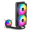 Enfriamiento por agua CPU Teucer AIO refrigerador líquido RGB retroiluminación Radiador 240 mm 2 ventiladores Base de cobre Para Intel LGA1700 4