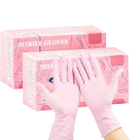 Engangs nitrilhandsker 50 stk størrelse L håndfladebredde 9–10 cm længde ca. 24 cm lyserøde til rengøring køkken hygiejne badeværelse 2