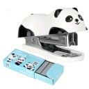 Engrapadora en forma de panda con 1000 unidades de grapas 60 x 38 x 25 mm mini blanca y negra de escritorio para escuela oficina 2