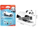 Engrapadora en forma de panda con 1000 unidades de grapas 60 x 38 x 25 mm mini blanca y negra de escritorio para escuela oficina 5