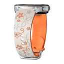 Engraved Silicone Strap for Samsung Galaxy Watch 4 Classic 46 mm Two-Tone Engraved Floral Design Breathable Soft Comfortable Sports Strap 4