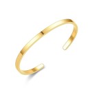Enkel åbent armbånd til kvinder Elegant metalarmbånd til daglig brug 4 mm 2