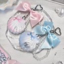 Enlumineur pendentif Boîte cosmétique coquillage Mini enlumineur pour le visage Étui de maquillage portable en forme de coquillage décoration 3